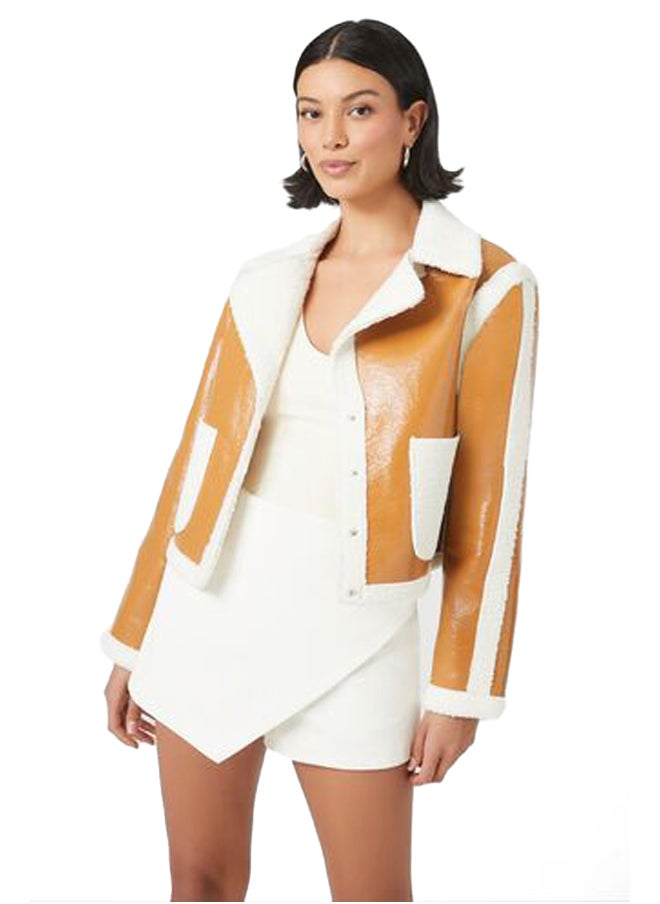 FOREVER 21 - Faux Shearling-Trim Button-Front Jacket - Image 1
