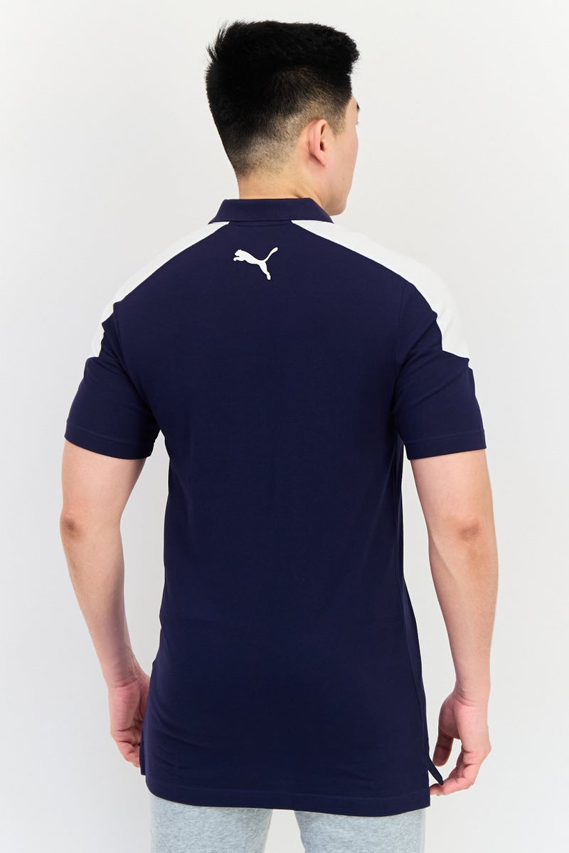 PUMA Men Sportswear Fit Short Sleeves Outdoor Polo Shirt, Navy Blue - Image 3