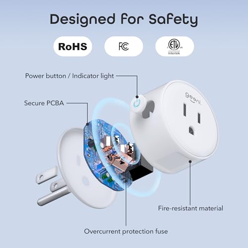 Geeni Dot Smart Plug with 2.4GHz WiFi Connectivity – 2-Pack Compact, Fire-Resistant Smart Outlet Plugs with Schedule & Timer – No Hub Needed, Supports Alexa & Google - Image 5