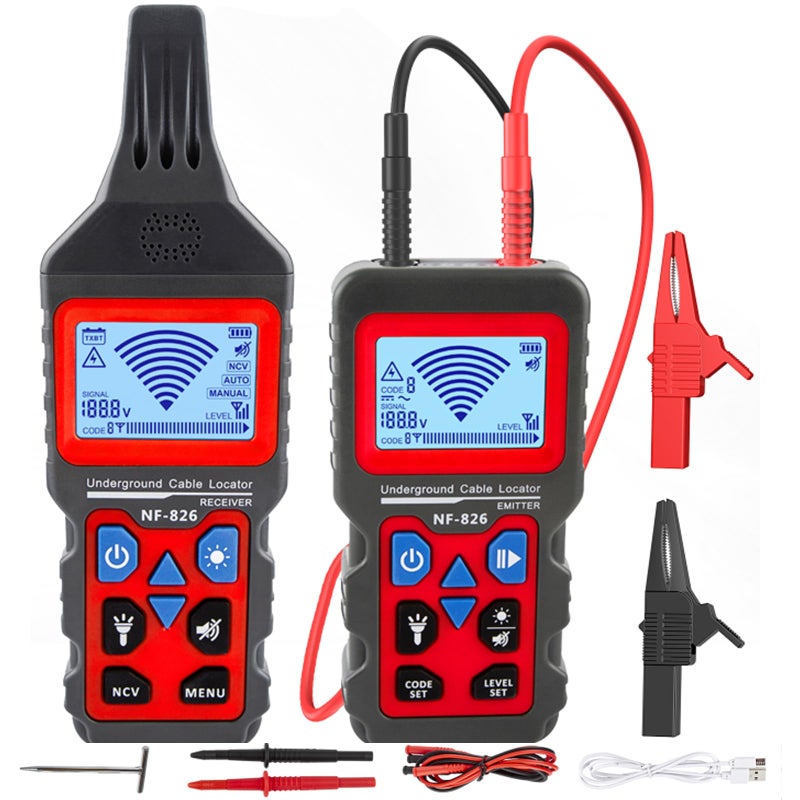 NOYAFA NF826 Underground Cable Locator Wire Tracker for Dog Fence Cables Irrigation Wall and Underground Pipeline Wire Detector Advanced Circuit Breaker Finder for Wall and Underground Cables