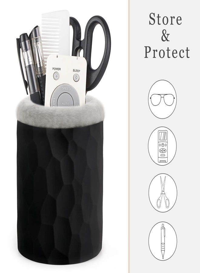 Mkono Plush Lined Eyeglasses Holder Protective Glasses Holder Stand Case Anti-scratch Glasses Storage Organizer (1, Black, One Size) - Image 5