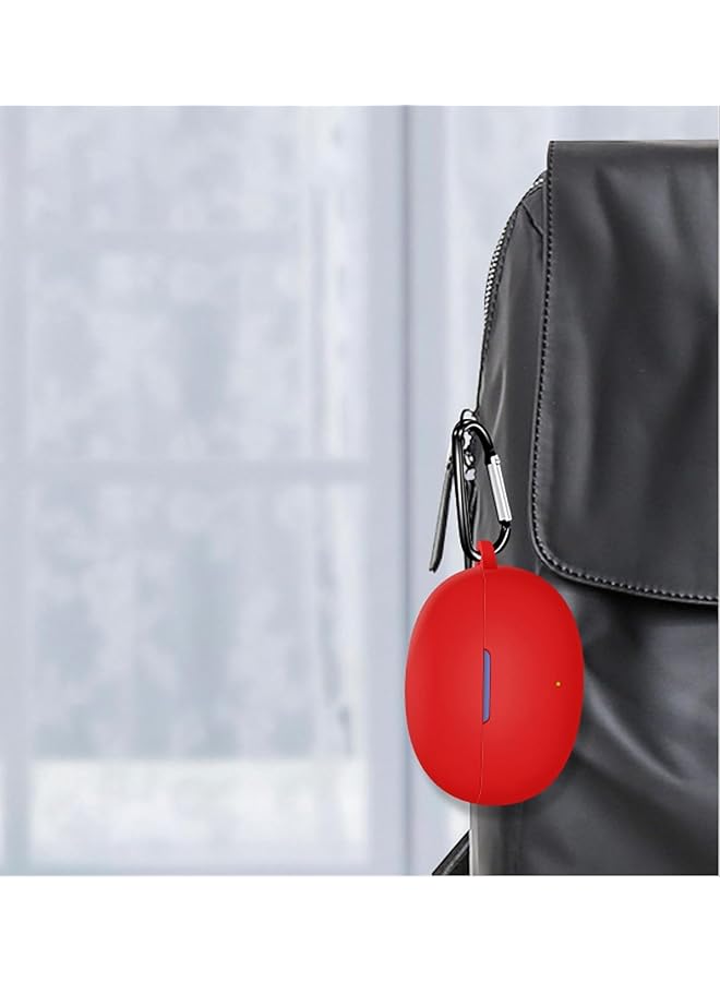 erorex For Realme Buds Air 6 Pro Silicone Case Soft Friendly Shockproof Cover With Carabiner Blue - Image 3