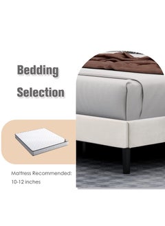 Wooden Twist Wooden Twist Modern Rectangular Upholstery Bed with Soft Wingback (Queen)  - Image 4