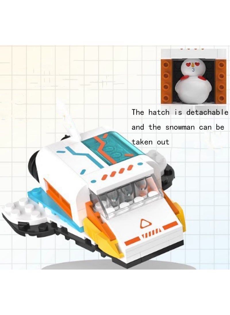 Space Plane Snowman Model Set Building Blocks Creative Diy Simulation Collection Building Assembly Children'S Toys - Image 3