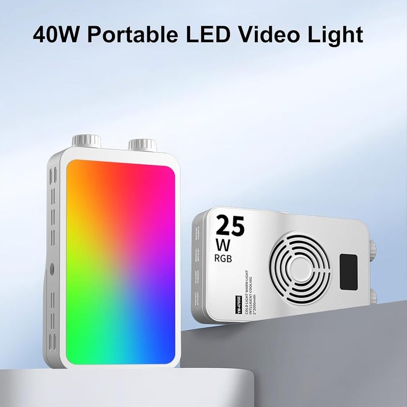 Bewinner 40W Portable LED Video Light with 3000-7000K Bi-Color Camera - Image 1