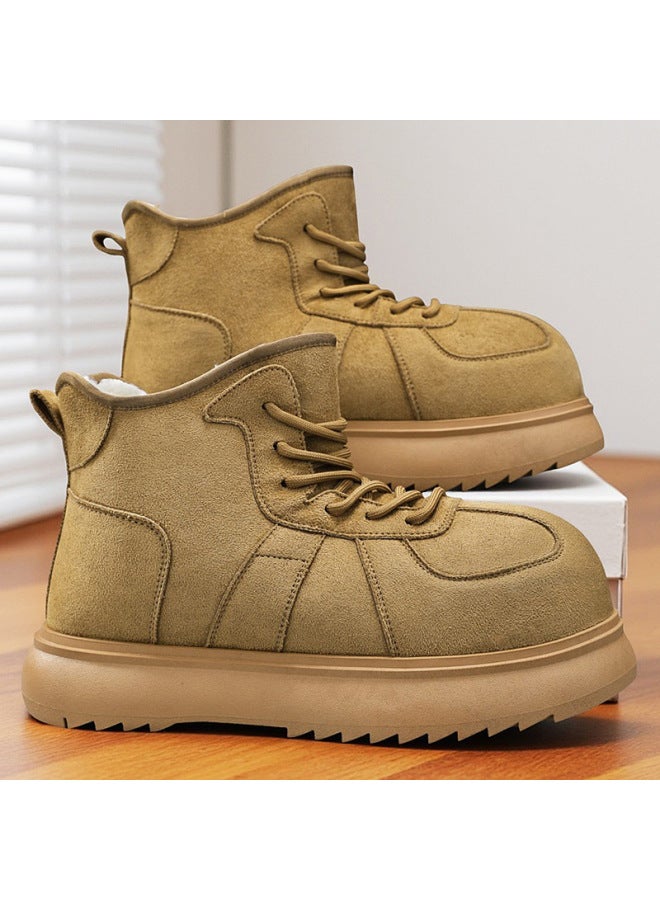 Winter Thick-soled Cute Plush Warm Snow Cotton Shoes Boots  New Thickened Loafers With Large Toe