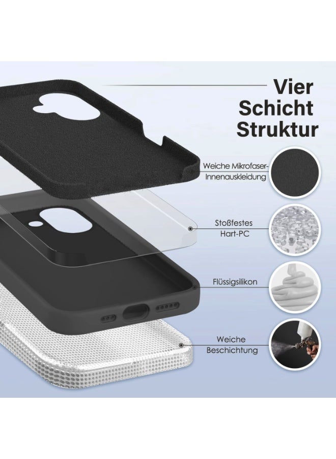 جراب متوافق مع iPhone 16 Plus مقاس 6.7 بوصة، جراب هاتف نحيف من السيليكون السائل بأربع طبقات من المطاط الهلامي الناعم ومضاد للصدمات مع بطانة من الألياف الدقيقة المضادة للخدش (رمادي) - Image 5