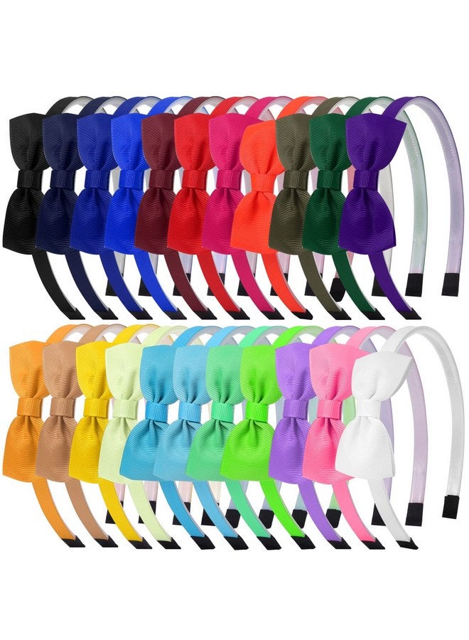 Candygirl Bows Headbands for Girls Toddler, 22pcs Ribbon Hair Bow Head bands for Kids Children Cute Hairbands for Daily School Hair Accessories - Image 1