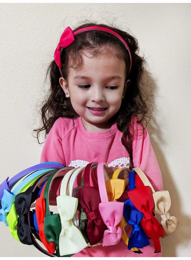 Candygirl Bows Headbands for Girls Toddler, 22pcs Ribbon Hair Bow Head bands for Kids Children Cute Hairbands for Daily School Hair Accessories - Image 5