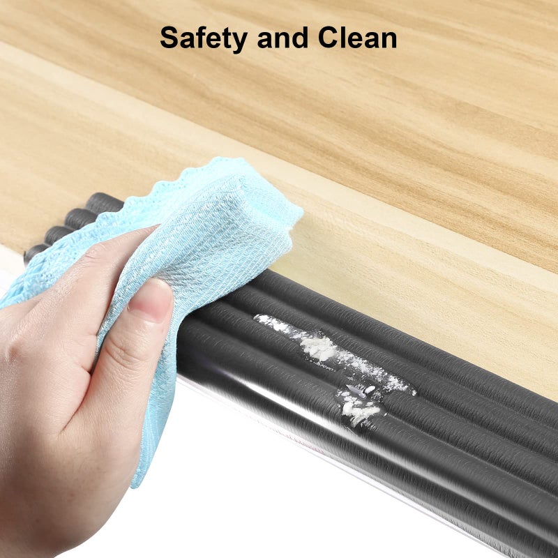 Dovesail Baby Proofing Edge Corner Protector, 16.4 ft Edge Guards Padding with 3M Adhesive, Extra-Wide Soft NBR Rubber Foam Padding, Furniture,Sharp Edge Safety Corner Edge Bumper Guard-Black - Image 5