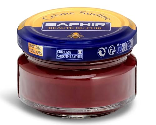 SAPHIR Creme Surfine Pommadier Shoe Polish Beeswax Cream for Leather Products Burgundi - Image 1