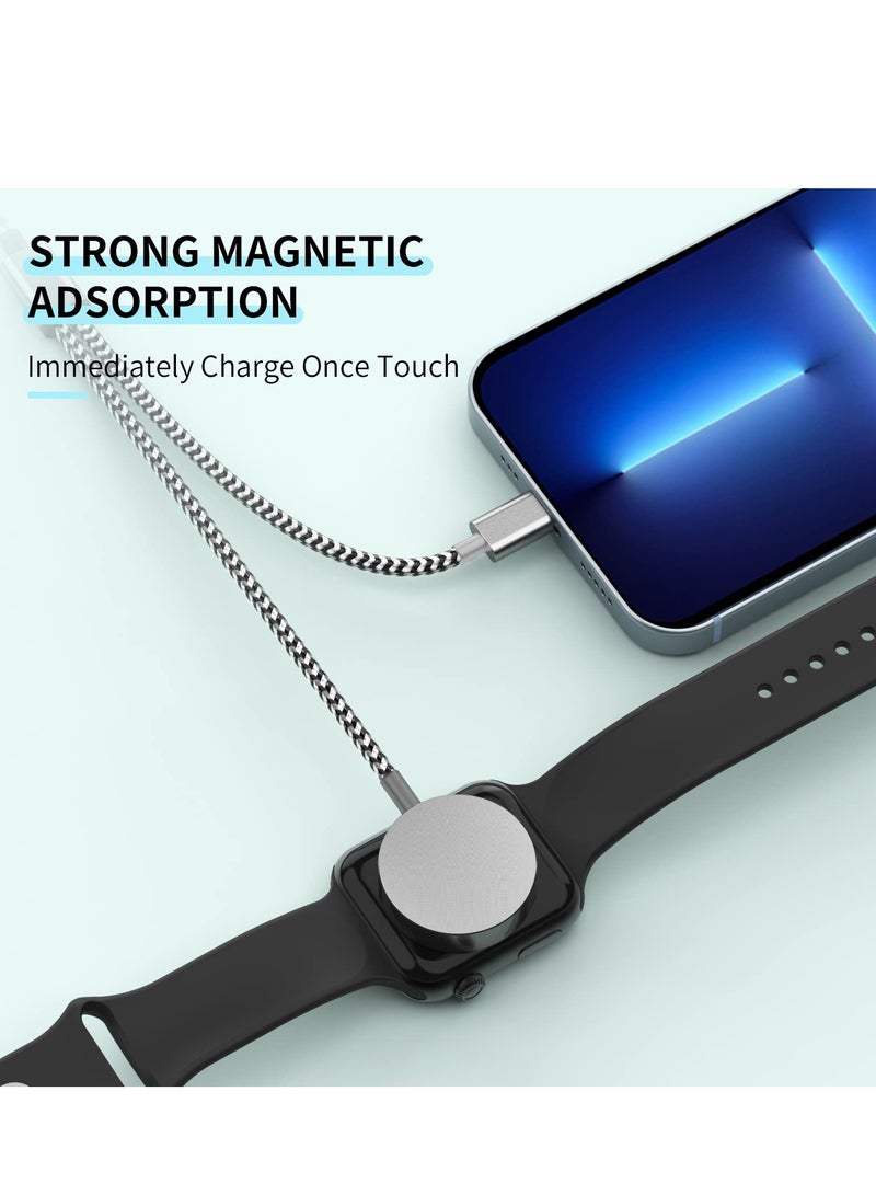 2-in-1 Portable Magnetic Charging Cable for Apple Watch Series 7/SE/6/5/4/3/2  iPhone 13/12 Pro Max/11/XR/XS/X/8 Plus - Convenient Wireless Charger for On-the-Go Use. - Image 3