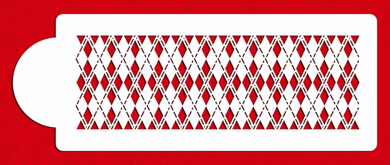 Designer Stencils C719 Argyle Cake Stencil by Designer Stencils Beigesemitransparent - Image 1
