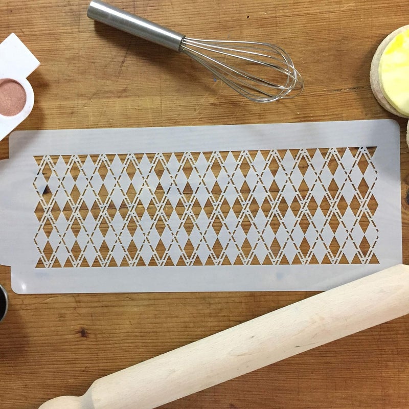 Designer Stencils C719 Argyle Cake Stencil by Designer Stencils Beigesemitransparent - Image 5