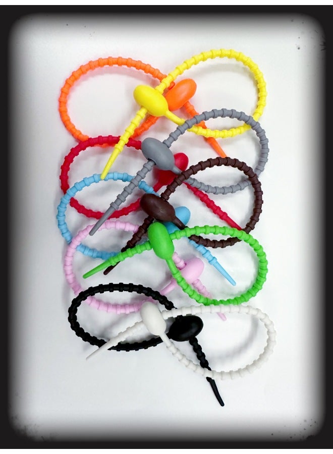 Loquat 220mm Tadpole Self-locking Data Cable Tie Storage Belt DIY Keychain Jewelry Blind Box Fashion Play Pendant Manufacturer-Color:Color Mixing (12cm) - Image 3