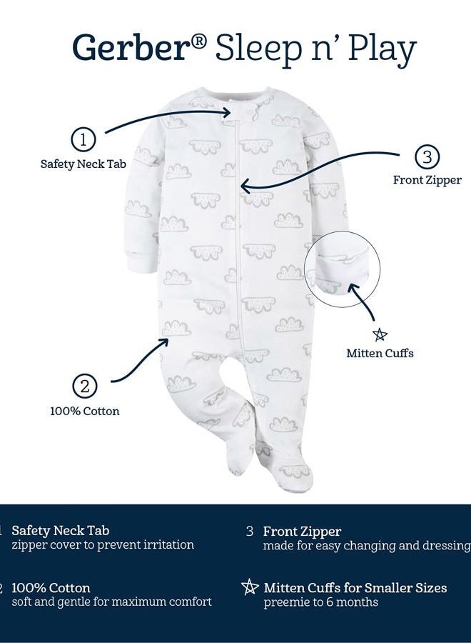 Gerber Baby Girls 4 Pack Sleep 'N Play Footie Castle 3-6 Months - Image 5