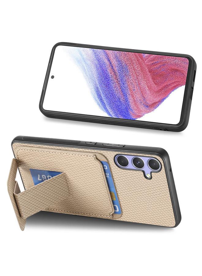 erorex Case For Samsung Galaxy S25 Ultra 5G Carbon Fiber Card Bag Fold Stand Phone Case - Image 5