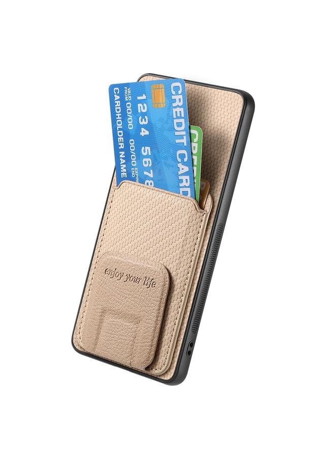 erorex Case For Samsung Galaxy S25 Ultra 5G Carbon Fiber Card Bag Fold Stand Phone Case - Image 4