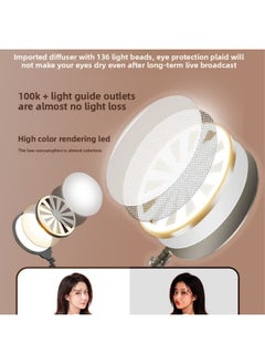 Generic Desktop Round Full Screen Tablet Live Light Portable Anchor Internet Celebratory Professional Special Beauty Rejuvenation Selfie-Specification:26cm Beauty Lamp + Floor Tripod + Ceiling Light Accessories  - Image 4