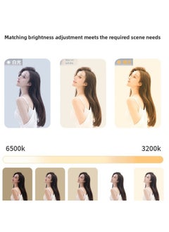 Generic Desktop Round Full Screen Tablet Live Light Portable Anchor Internet Celebratory Professional Special Beauty Rejuvenation Selfie-Specification:26cm Beauty Lamp + Floor Tripod + Ceiling Light Accessories  - Image 5