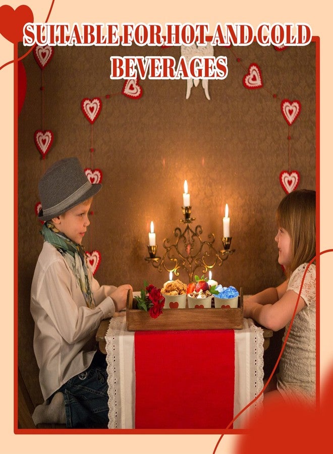 Hsei 60 Pcs 60 Pcs 16oz Disposable Soup Bowls Ice Cream Cups Snack Paper Bowls Dessert Sundae Yogurt Cups Hot Cold Drink for Holiday Party Supplies (Heart) - Image 5