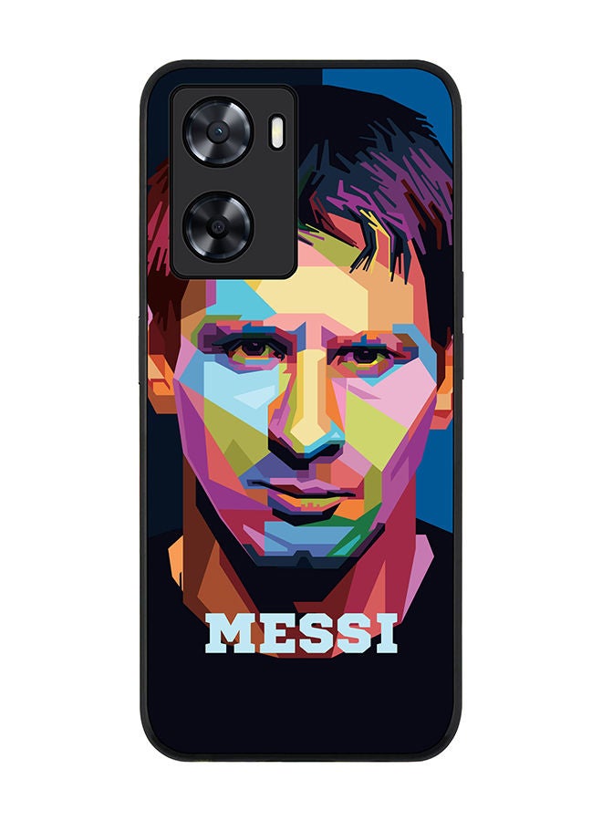 Stylizedd Rugged Black edge case for Oppo A57 4G/Oppo A77 4G/Oppo A77s Slim fit Soft Case Flexible Rubber Edges Anti Drop TPU Gel Thin Cover - Poly Messi - Image 1