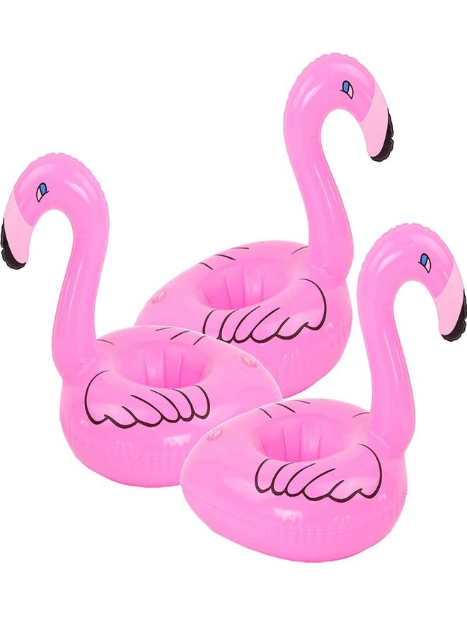 iShyan Inflatable Drink Holder 3 Pack Flamingo Drink Pool Floats Cup Holders for Summer Pool Party, Variety Shape to Choose - Image 1