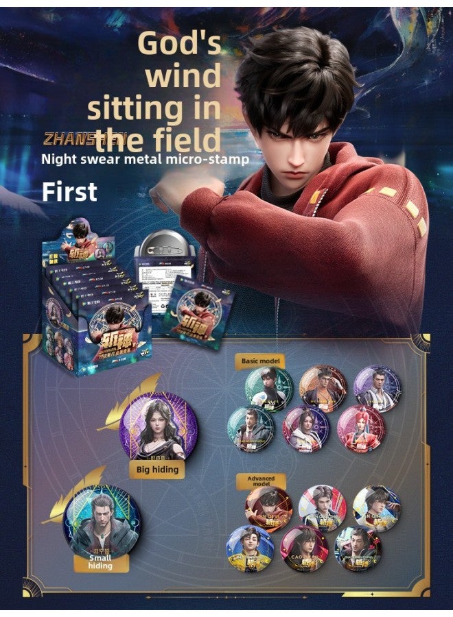 Genuine Card Tour Which 2 Devil Boy Sea Movie Collection Card Battle Day Pack EX Edition Card Blind Box Card Surrounding-Color:Genuine Chopping God - Going To The Night Dynasty Metal Badge 1 Box 6 Packs Of 6 Pieces