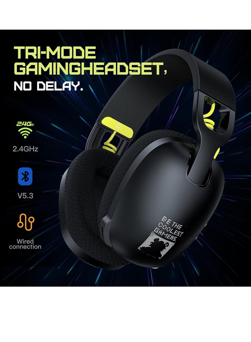 أونيكوما سماعة ألعاب B2 ثلاثية الأوضاع (لاسلكية 2.4 جيجاهرتز / بلوتوث 5.3 / سلكية 3.5 ملم) - صوت ستيريو محيطي احترافي 7.1 - مكبرات صوت 40 ملم - ميكروفون مانع للضوضاء - بطارية تدوم حتى 8 ساعة - منصات متعددة لأجهزة الكمبيوتر، PS5/4/3، Switch، والهواتف المحمولة | اسواد - Image 4