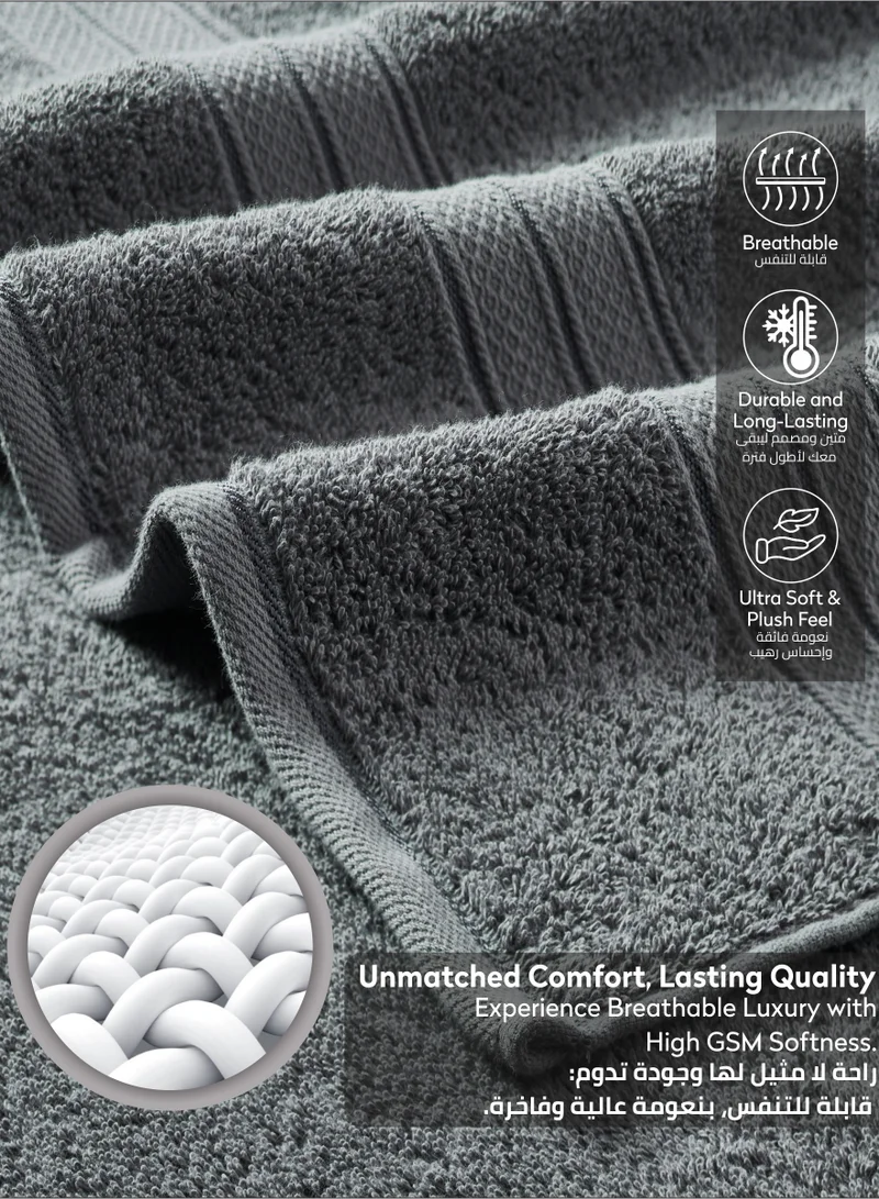Donetella Premium 100 % Combed Cotton 1-Pcs Bath Towel(70 X 140 CM) 600 GSM Large Towel, Highly Absorbent, Quick Dry,Best Towel for Bathroom, Spa And Hotel,Grey