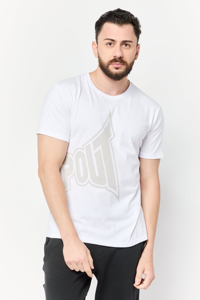 TapouT تي شيرت رجالي بأكمام قصيرة وياقة دائرية مطبوع عليه رسومات، أبيض - Image 1