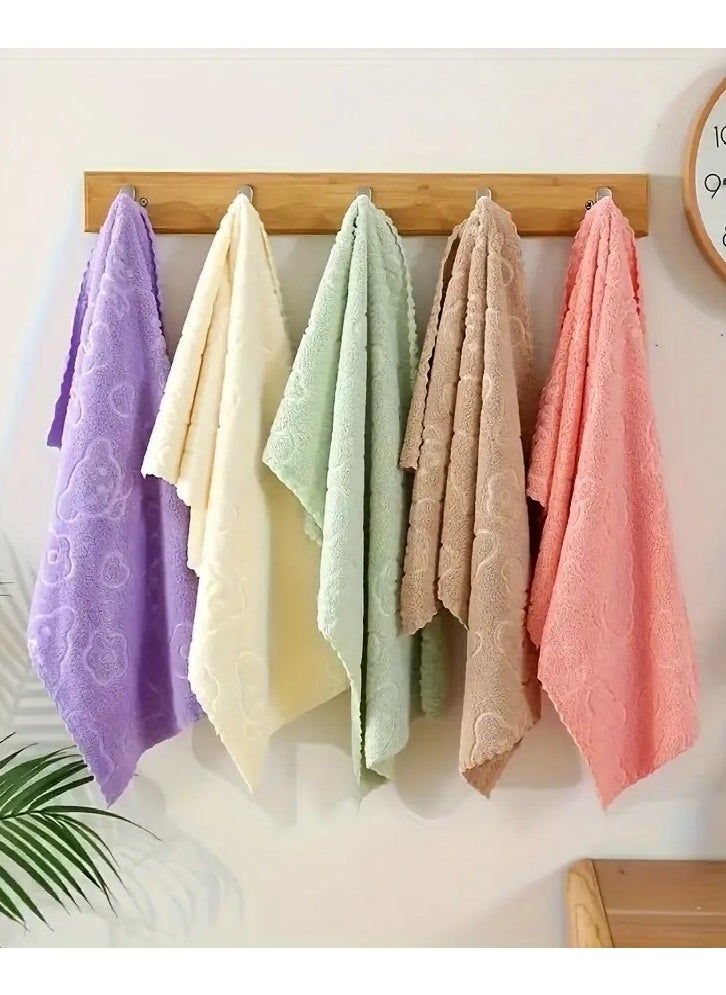 Generic Set of 5 Large Kitchen Towels 30X60 cm - Ultra Soft, Highly Absorbent, Quick Drying, Lint-Free on Dishes - Kitchen Towels, Dish Towels, Face Towels, Hand Towels  - Image 1