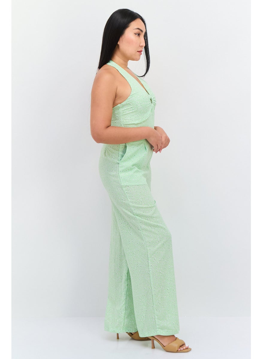 Women Sleeveless Polka Dot Jumpsuit, Light Green - pzsku/ZBF201D75E0174716FC16Z/45/_/1737642983/a50333c8-7e52-4039-a067-94c18134080b