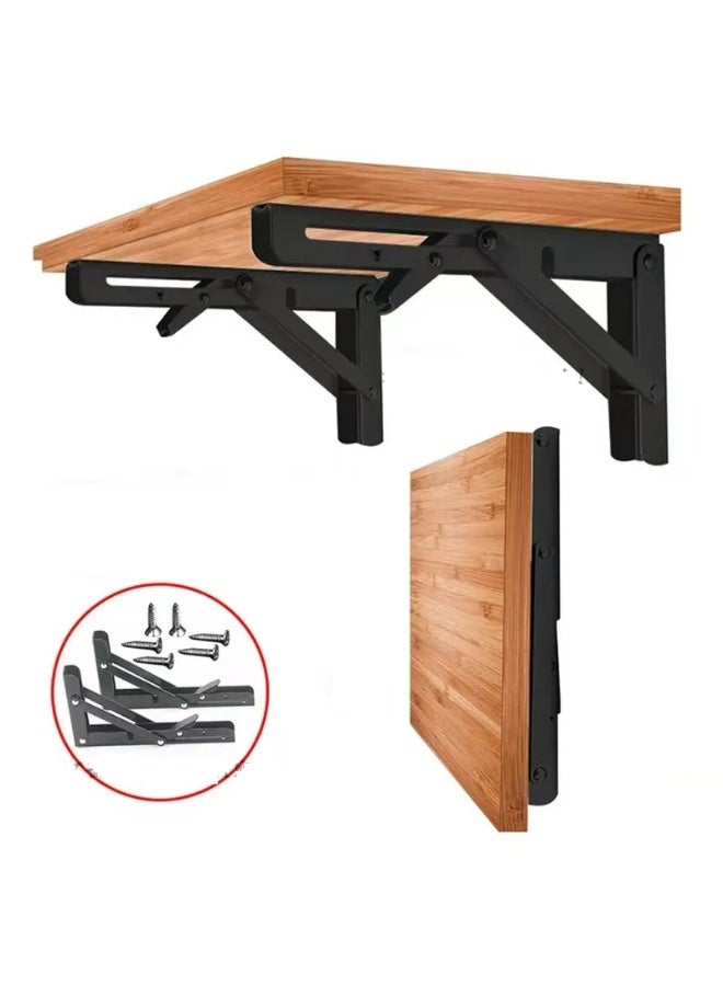 2-Piece Heavy-Duty Adjustable Folding Frame Set - Foldable wall-mounted industrial frames suitable for offices and other locations. Made of heavy-duty carbon steel, they are sturdy, durable, and foldable, serving as shelves and display racks.