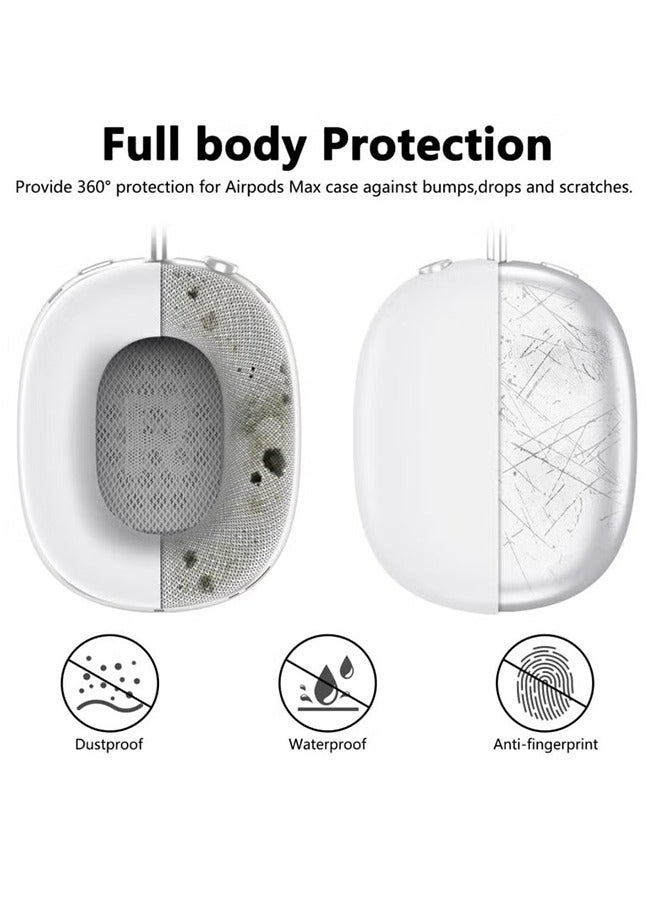 غطاء غطاء سيليكون لسماعات AirPods Max ، غطاء حالة وسادة أذن مضاد للخدش / غطاء أكواب الأذن / غطاء عقال لسماعات AirPods Max ، ملحقات واقي جلد سيليكون ناعم لسماعات Apple AirPods Max (أبيض) - Image 3