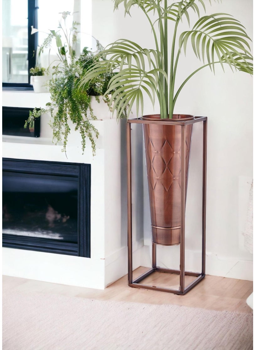 THE MIA Prism Vase & Flower Pot Copper Plated 80X30X30 cm  - Image 2