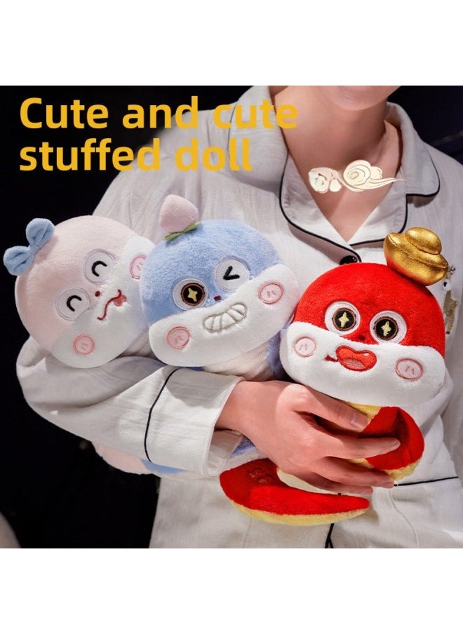 Cute Yuanbao Snake Baby Doll 2025 Year Of The Snake Mascot Plush Toy Doll Annual Meeting Year Decoration Gifts-Specifications:Pink-Color:22cm  - Image 5