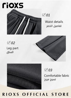 RIOXS Women's High Waist Pants, Vintage Drawstring Trousers, Baggy Comfortable Pants with Elastic Waist, Easy to Match, Suitable for Daily Wear and Outdoor Activities  - Image 5