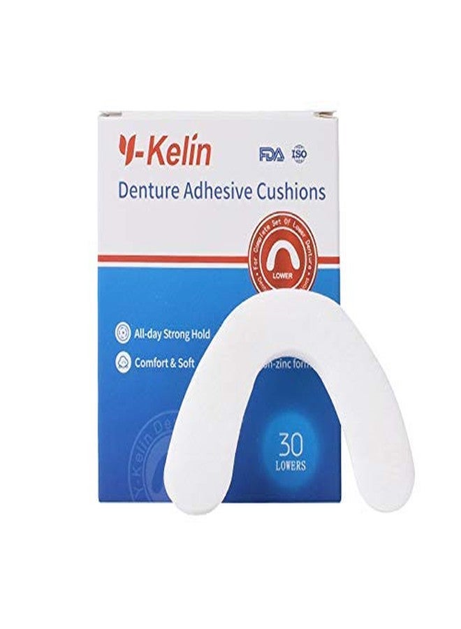 Y-Kelin Denture Adhesive Cushions Uppers & Lowers, Adhesive-Free Denture Pads for Sore Gums, 30 Pads*2 (60 Strips) - Image 3