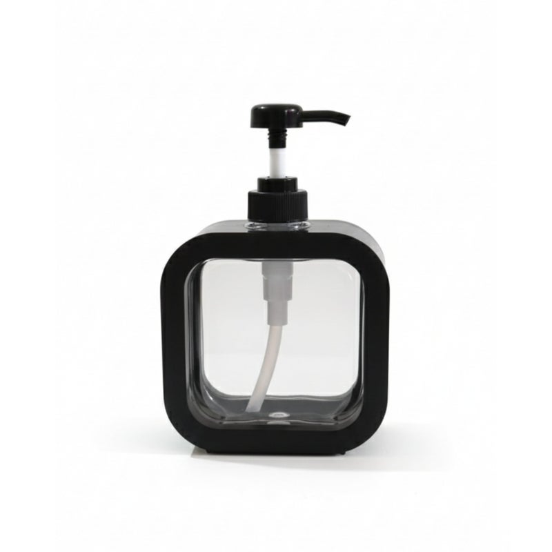 SOBHYS Large Refillable Soap Dispenser, 500ml Capacity, Durable Plastic Pump Bottle for Bathroom and Kitchen, Available in White and Black – SOBHYS (Black) - Image 1