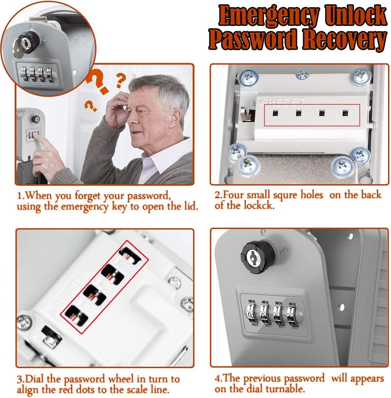 Secure Key Storage Lock Box with Emergency Unlock & Custom Code - Image 4