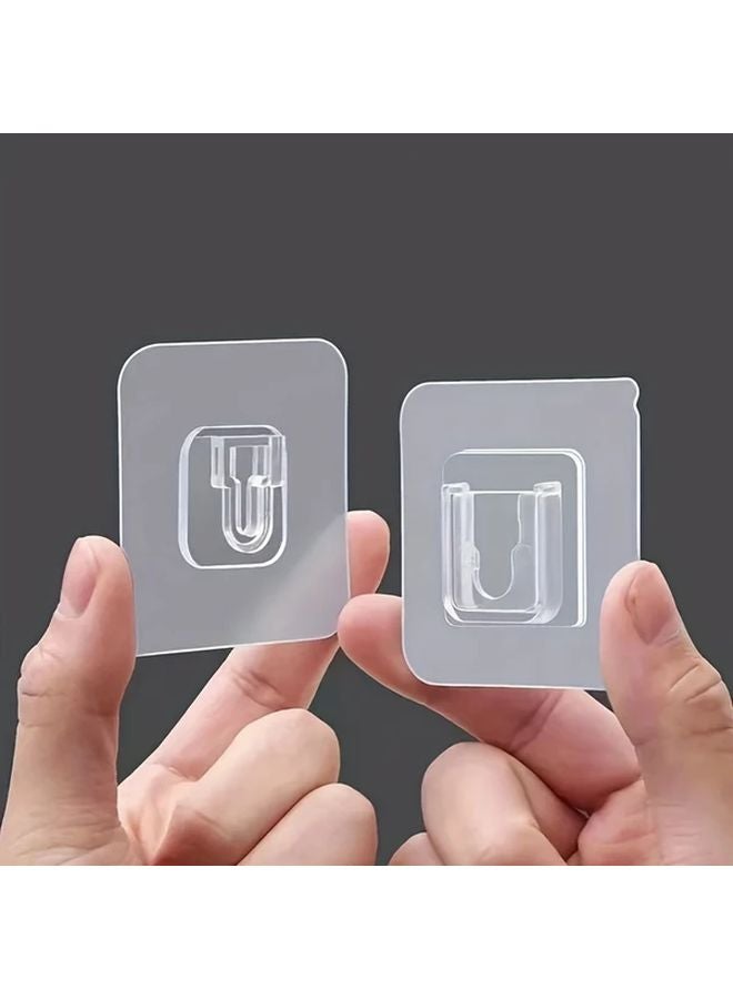 10 Pairs Invisible Adhesive Wall Hooks Heavy Duty White Black No Drilling Required - Image 4