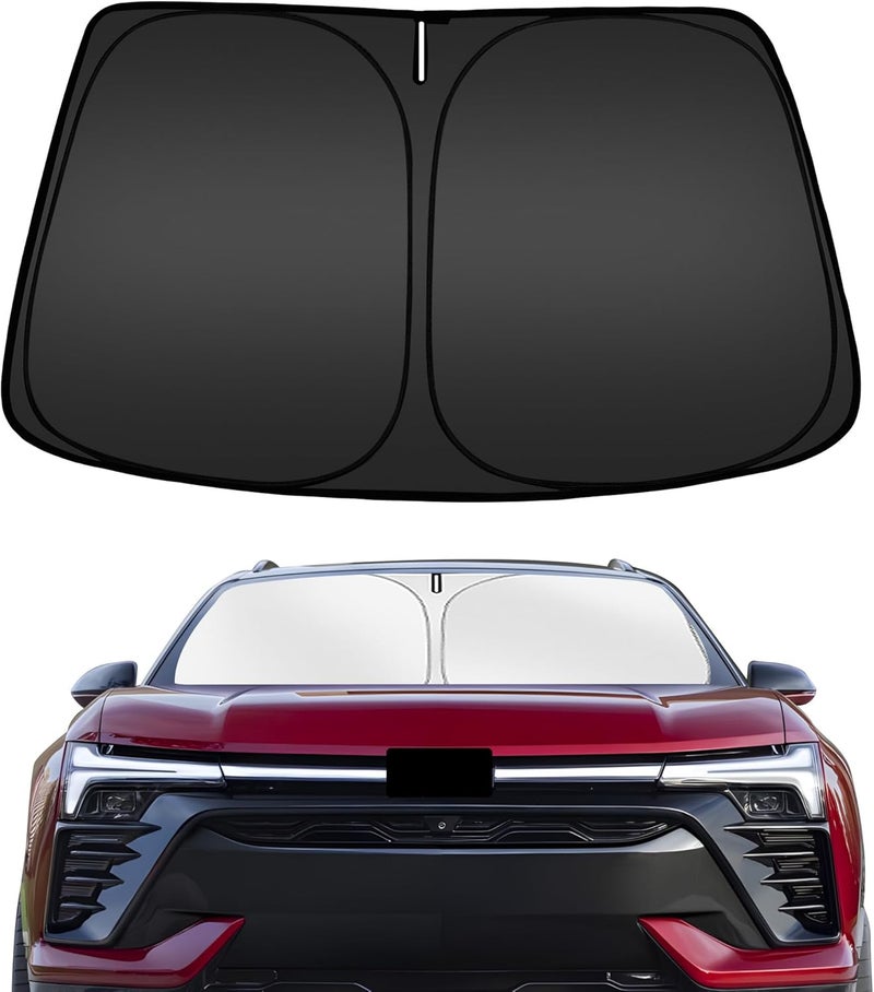 ARISMOTOR واقي شمسي للزجاج الأمامي من لسيارة شيفروليه بليزر EV 2024-2025، واقي شمسي أمامي قابل للطي ومخصص للتركيب، يحجب الأشعة فوق البنفسجية ويحافظ على برودة سيارتك - Image 1