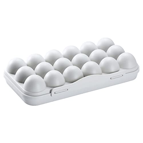 HomeFast 18 Rectangular Egg Holders for Refrigerator | Travel Egg Storage Container | Plastic Egg Tray with Lid for Refrigerator & Camping | Durable Egg Box for Kitchen & Outdoor Use (Grey) - Image 2