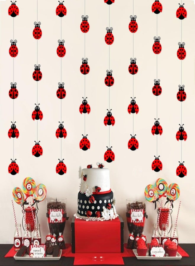 Balterever Ladybug Party Hanging Garlands Double Sided Ladybug Decorations for Spring Garden Theme Birthday Baby Shower Wedding Supplies - Image 3