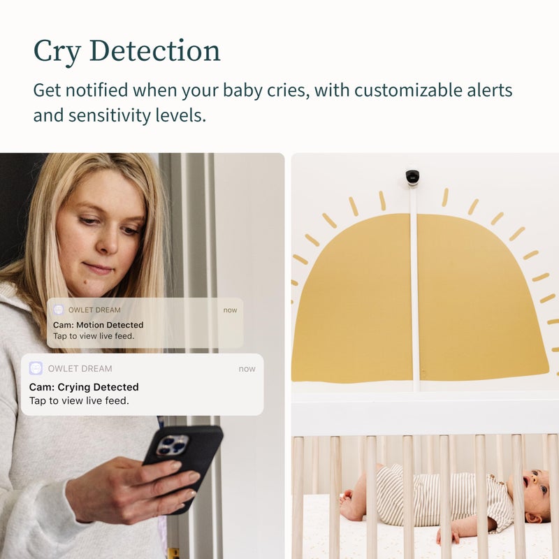 Owlet Cam 2 (Gen 2) Smart Baby Monitor â€“ HD Video Camera with Night Vision, 4X Zoom & Wide-Angle View, Two-Way Talk, Sound & Motion Alerts, Temp & Humidity Sensor, Encrypted WiFi | White - Image 5
