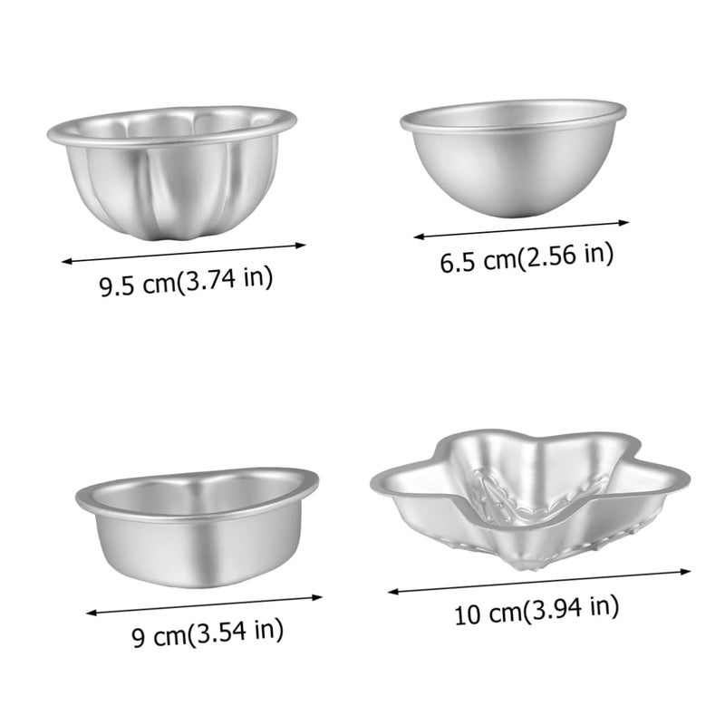 Aluminum Alloy Bath Salt Molds 4 Pack Easy Release Cleanup for Soap Chocolate Pudding - Image 3