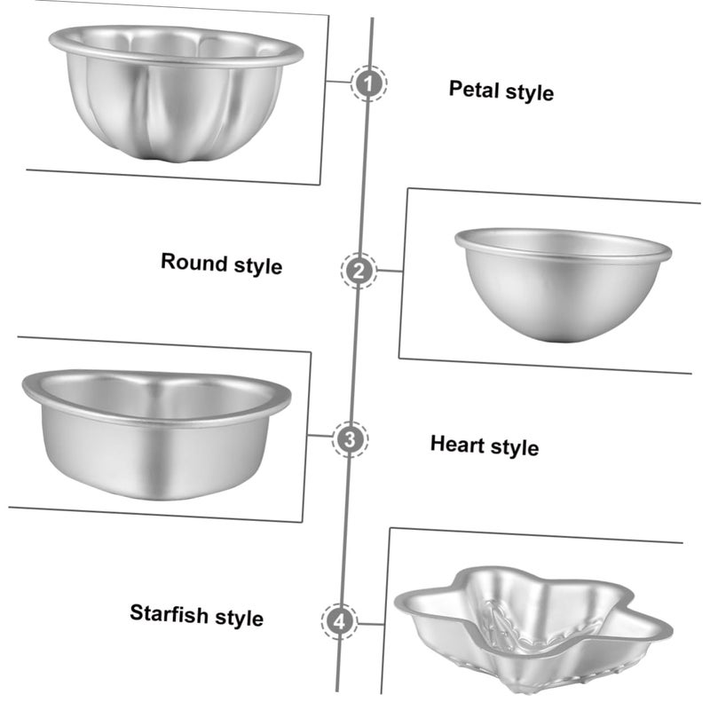 Aluminum Alloy Bath Salt Molds 4 Pack Easy Release Cleanup for Soap Chocolate Pudding - Image 4