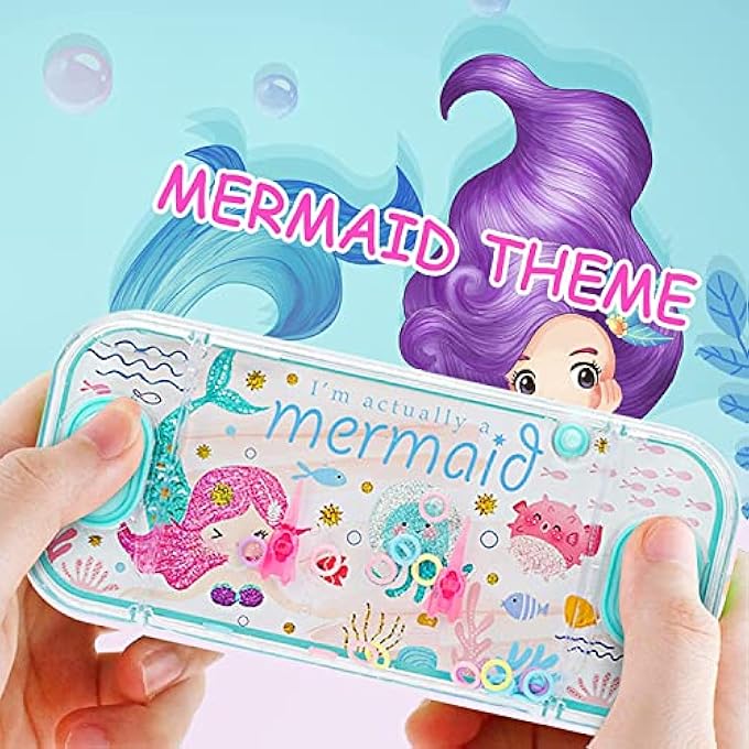 HANDHELD WATER GAMES, MERMAID THEME WATER TOSS RING GAME AQUA TOY WATER RING GAME FOR KIDS HANDHELD 4 PACKS - Image 5