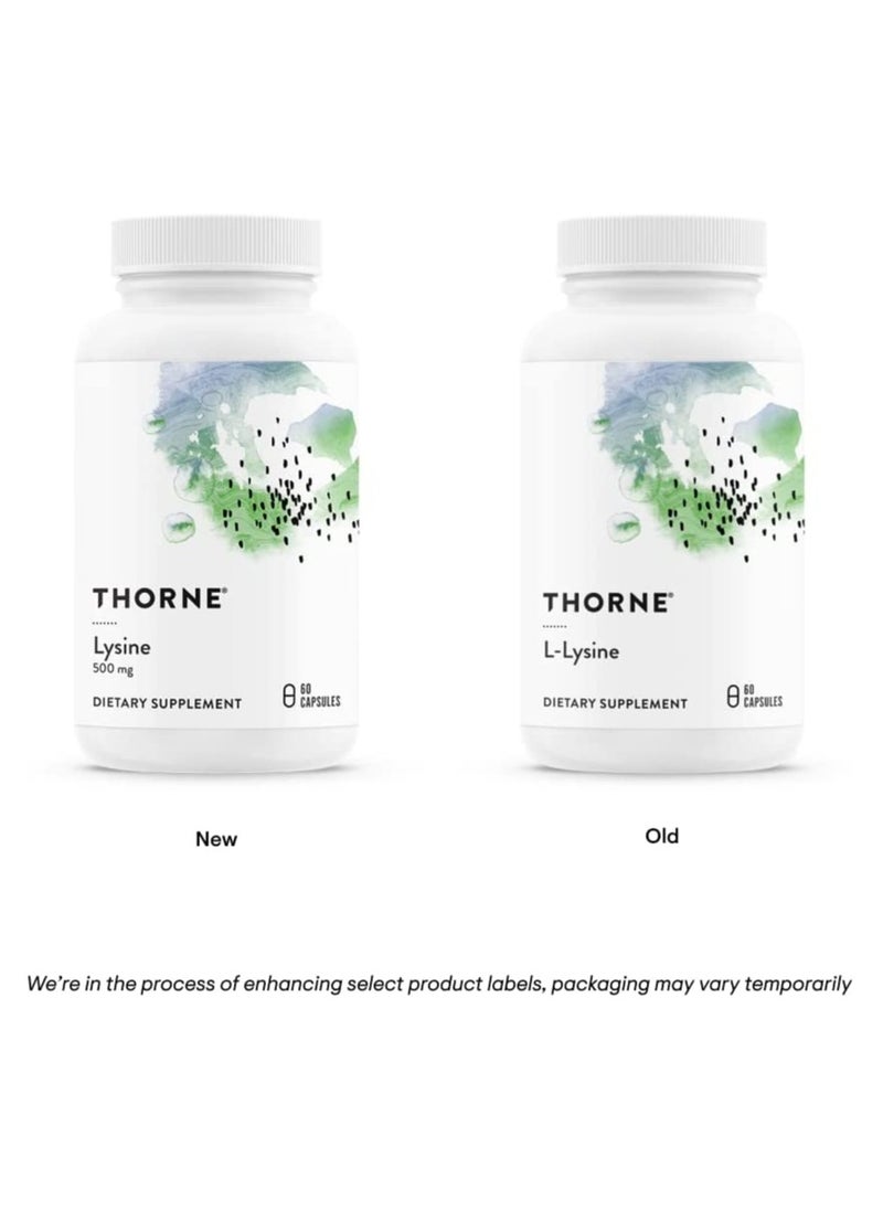 Thorne Lysine 500mg - 60 Capsules Dietary Supplement  - Image 3
